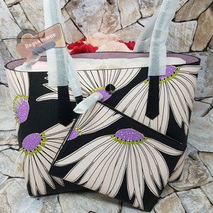 Molly Falling Flower Small Tote Black Kate Spade
